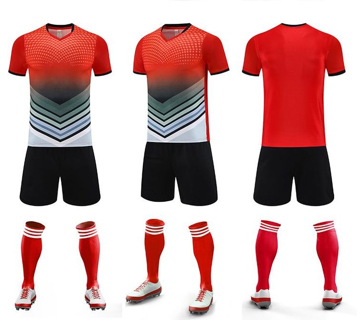 Camiseta de fútbol de manga corta con cuello en V con rayas – COMBO 3