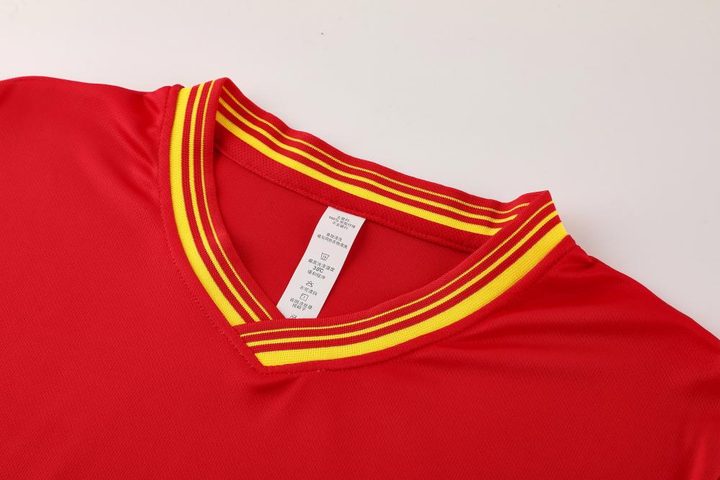 Kurzarm-Fußballtrikot mit V-Ausschnitt und Streifen – DETAIL 1