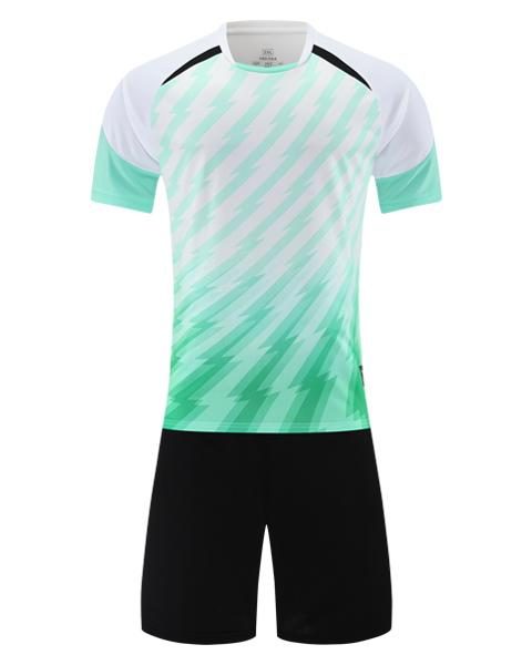 Crew-neck Short Sleeve Striped Soccer Jersey – FRONT 1