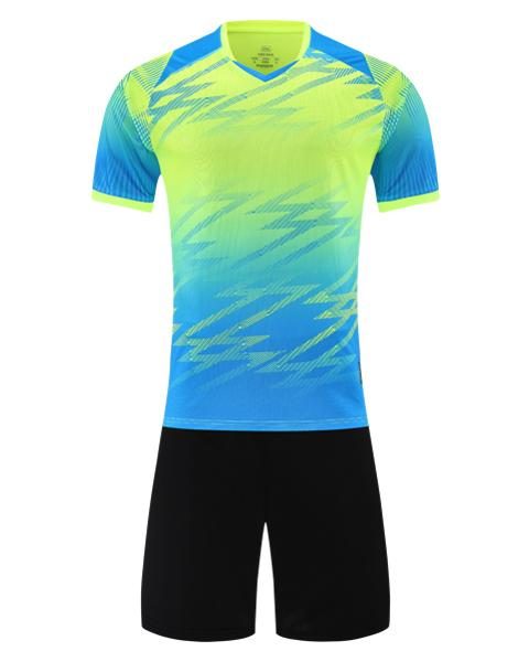 V-neck Short Sleeve Striped Soccer Jersey – FRONT 1