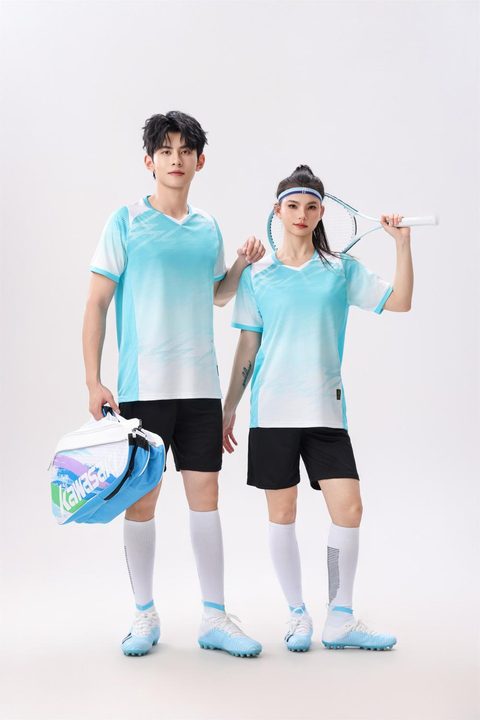 V-neck Short Sleeve Striped Soccer Jersey – MODEL 4