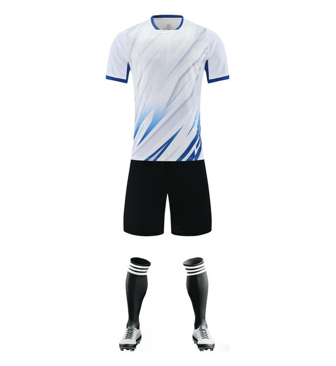Tricou de fotbal, cu mânecă scurtă, cu decolteu în V și cu dungi – FRONT 2