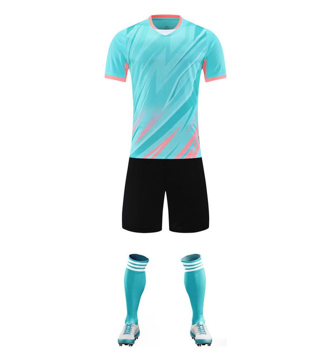 Tricou de fotbal, cu mânecă scurtă, cu decolteu în V și cu dungi – FRONT 3