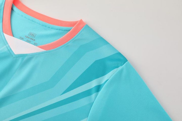 Tricou de fotbal, cu mânecă scurtă, cu decolteu în V și cu dungi – DETAIL 2
