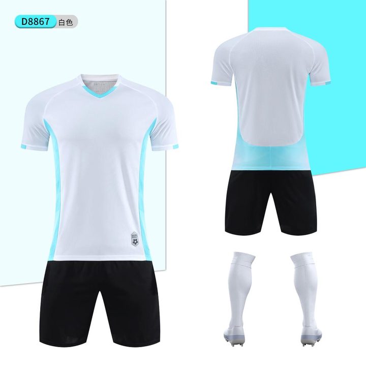 V-neck Short Sleeve Geometric Soccer Jersey – COMBO 2