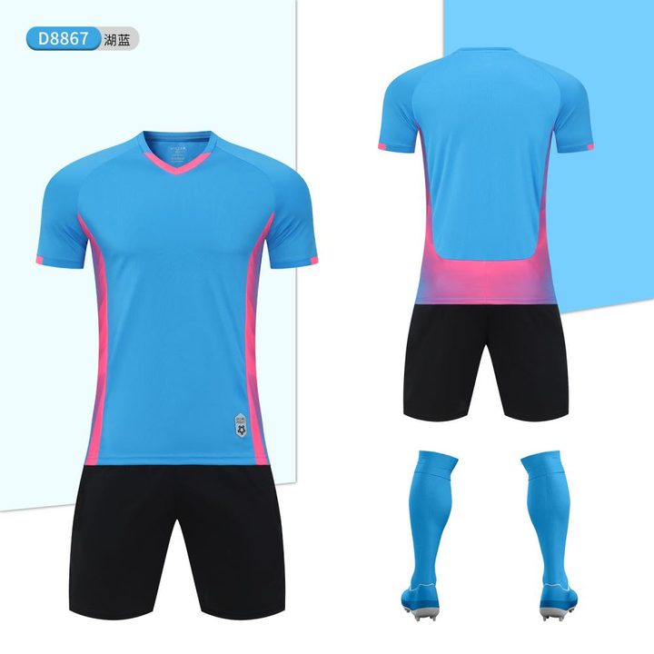 V-neck Short Sleeve Geometric Soccer Jersey – COMBO 4