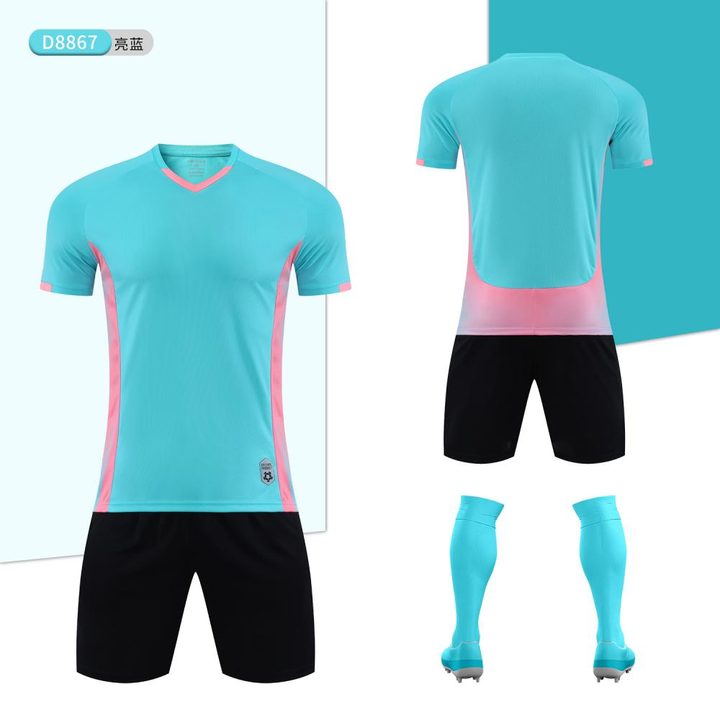 V-neck Short Sleeve Geometric Soccer Jersey – COMBO 5