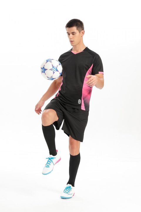 V-neck Short Sleeve Geometric Soccer Jersey – MODEL 3
