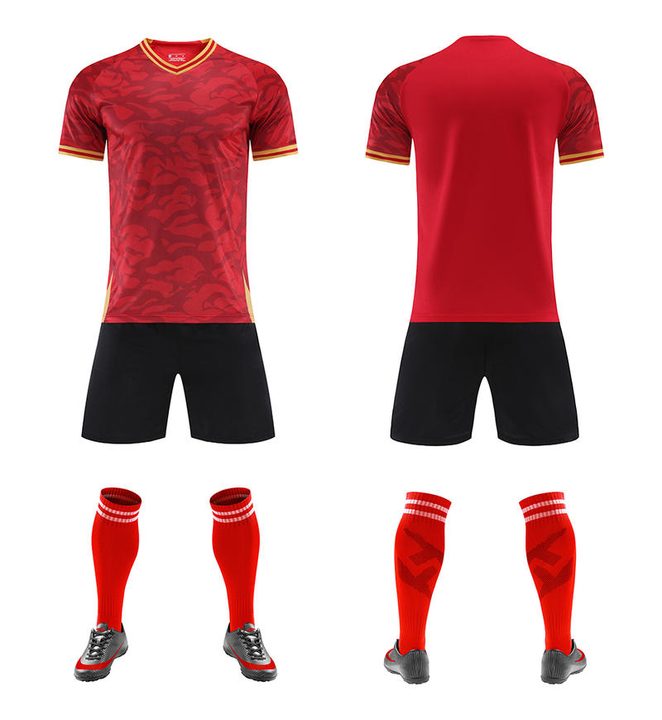 Tricou de fotbal, cu mânecă scurtă, cu decolteu în V și cu dungi – COMBO 2