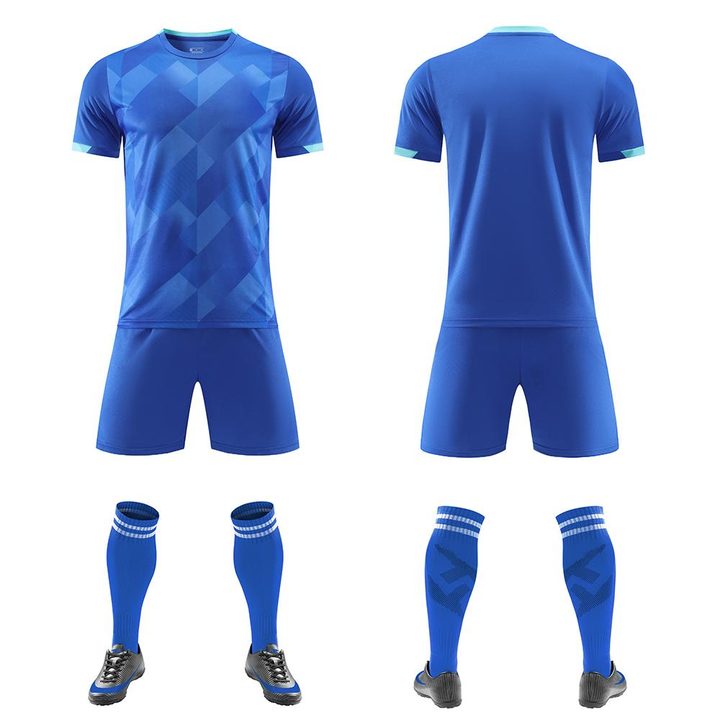 Kurzarm-Fußballtrikot mit Rundhalsausschnitt und Streifen – COMBO 4