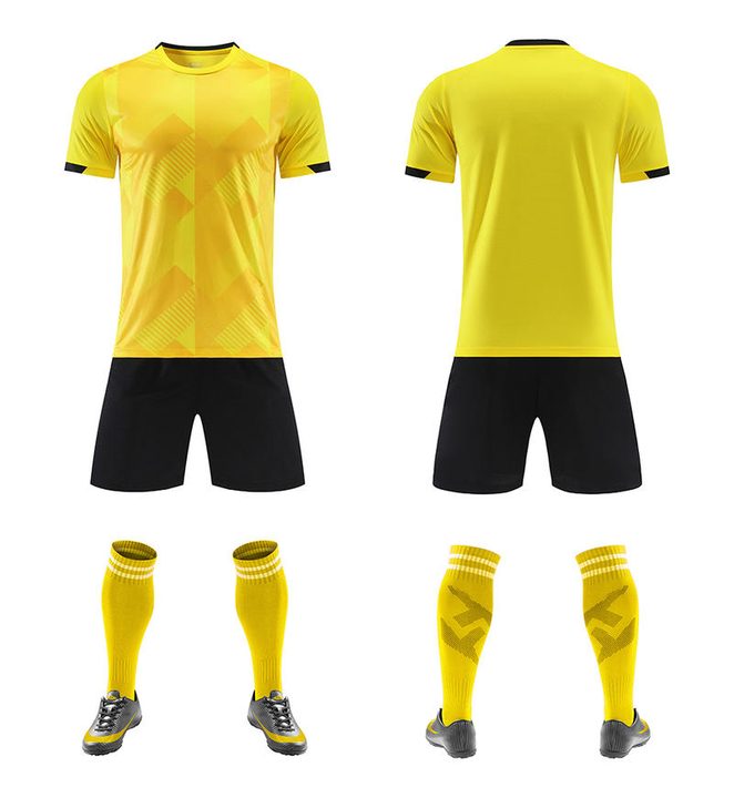 Kurzarm-Fußballtrikot mit Rundhalsausschnitt und Streifen – COMBO 3