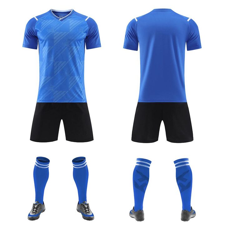 Maglia da calcio a maniche corte con scollo a V con righe – COMBO 2