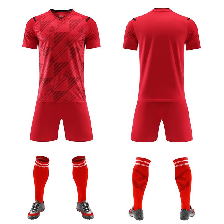 Maglia da calcio a maniche corte con scollo a V con righe – COMBO 3