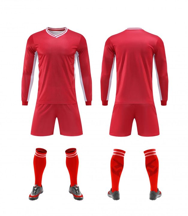 Tricou de fotbal, cu mânecă lungă, cu decolteu în V și cu model geometric – COMBO 2