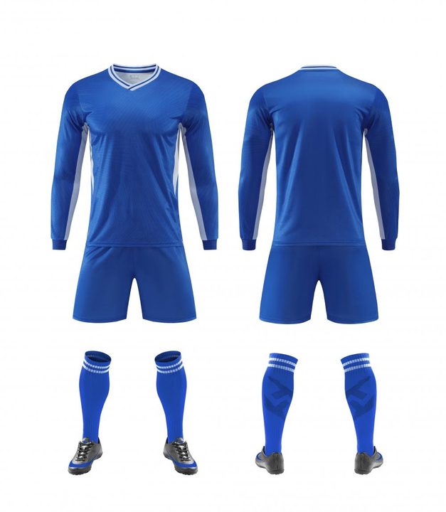 Tricou de fotbal, cu mânecă lungă, cu decolteu în V și cu model geometric – COMBO 1