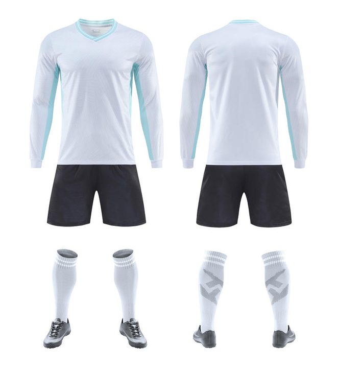 Tricou de fotbal, cu mânecă lungă, cu decolteu în V și cu model geometric – COMBO 3