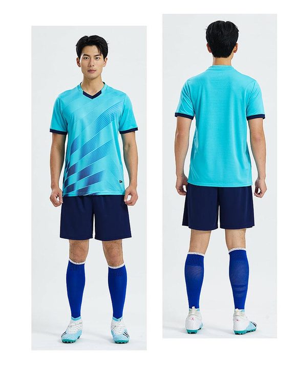 V-neck Short Sleeve Striped Soccer Jersey – MODEL 3