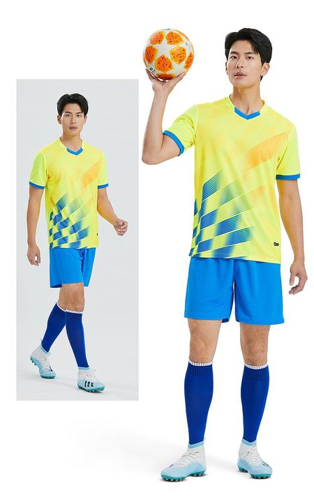 V-neck Short Sleeve Striped Soccer Jersey – MODEL 5