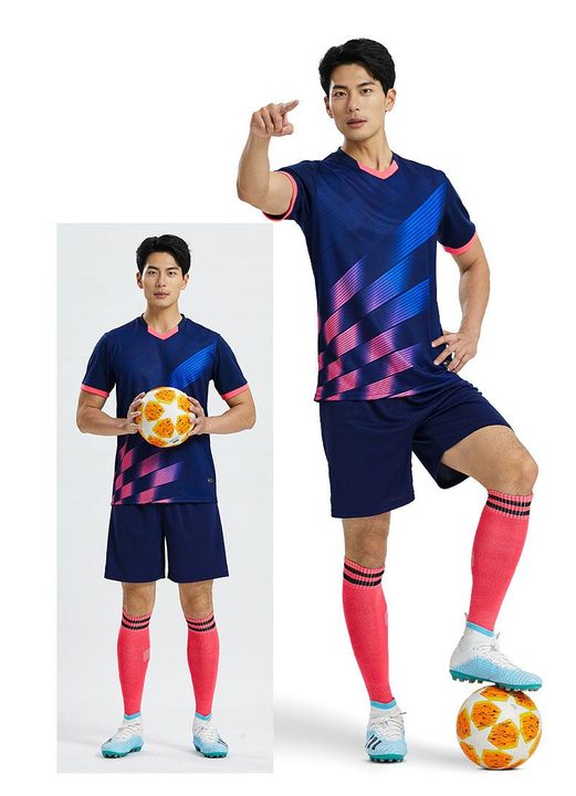 V-neck Short Sleeve Striped Soccer Jersey – MODEL 6