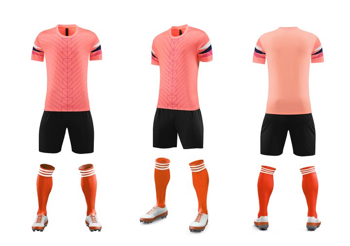 Maglia da calcio a maniche corte con girocollo con righe – COMBO 3