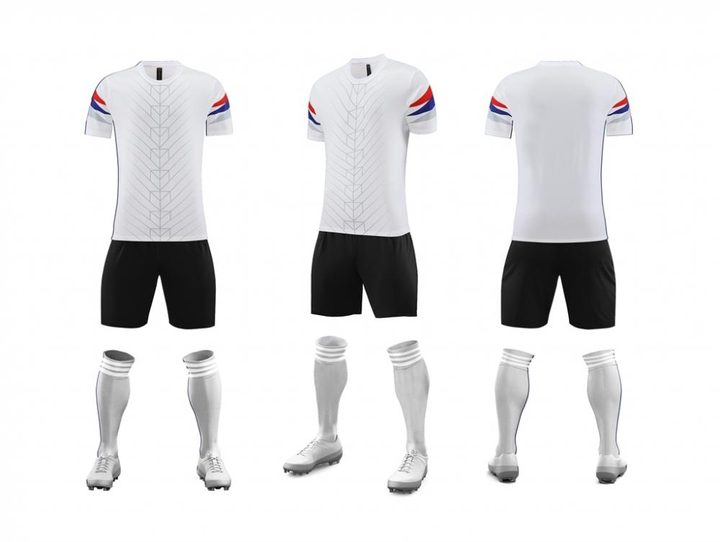 Maglia da calcio a maniche corte con girocollo con righe – COMBO 2