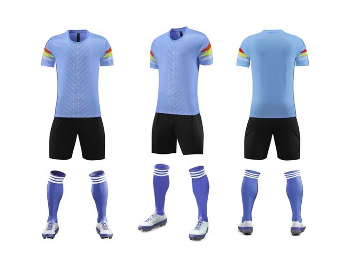 Maglia da calcio a maniche corte con girocollo con righe – COMBO 5
