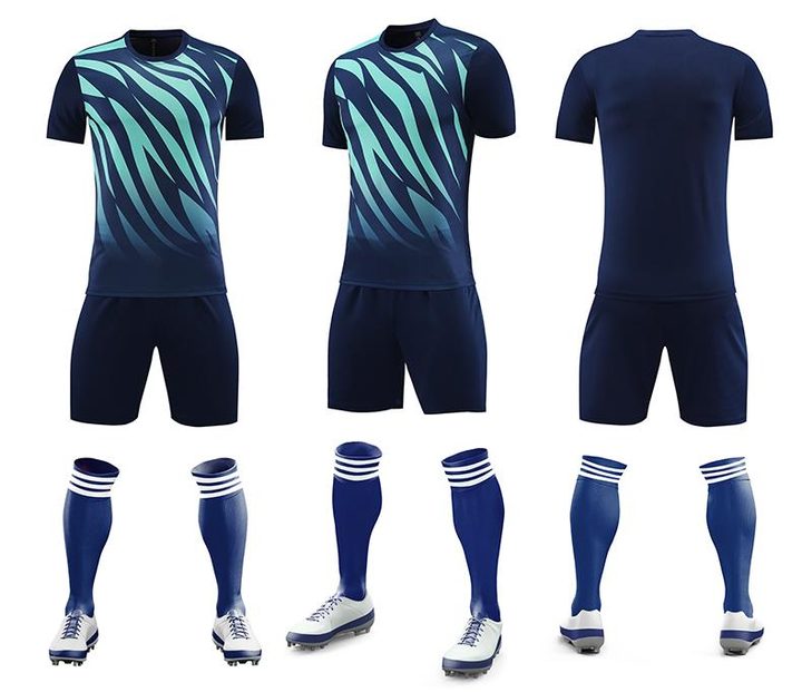 Maglia da calcio a maniche corte con girocollo con righe – COMBO 2