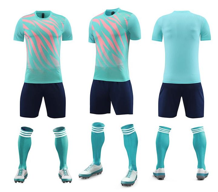 Maglia da calcio a maniche corte con girocollo con righe – COMBO 4