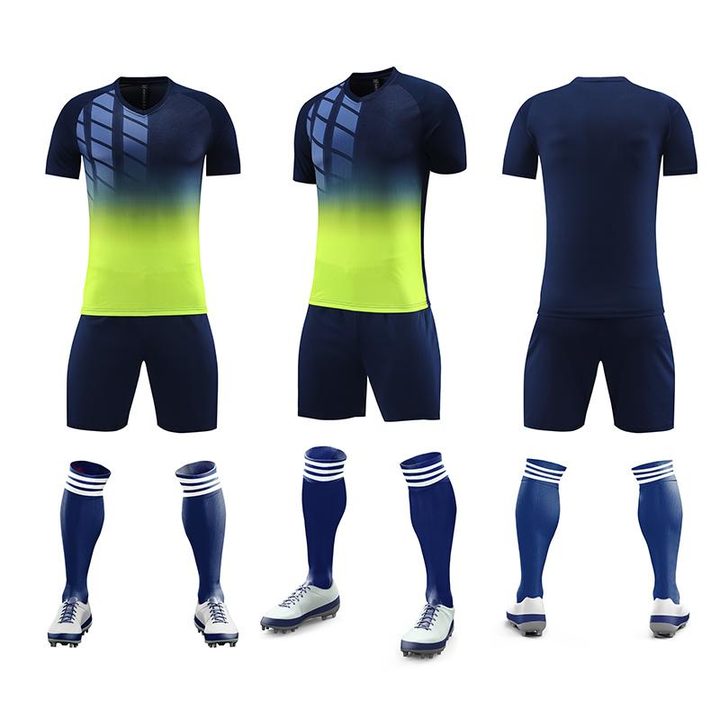 Maglia da calcio a maniche corte con scollo a V con righe – COMBO 2