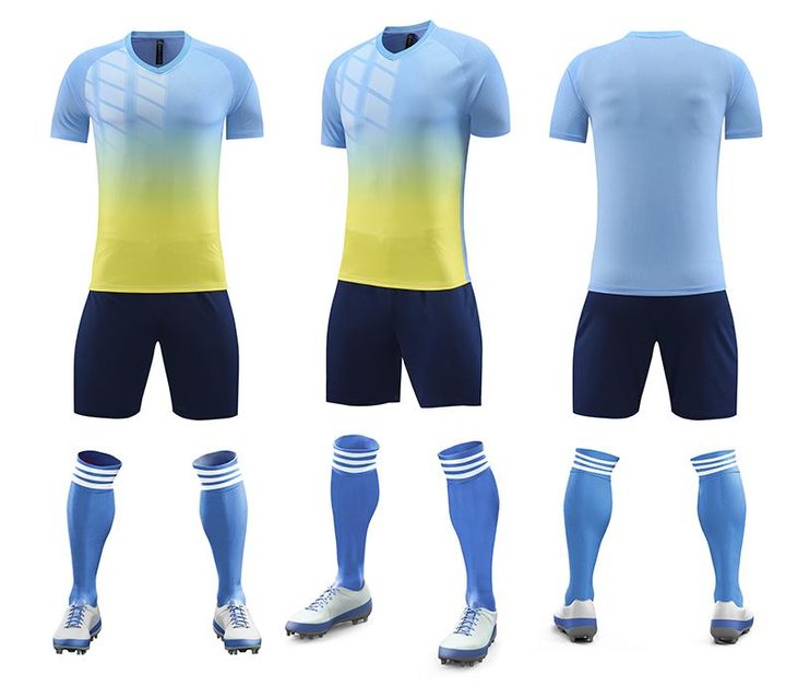 Maglia da calcio a maniche corte con scollo a V con righe – COMBO 3