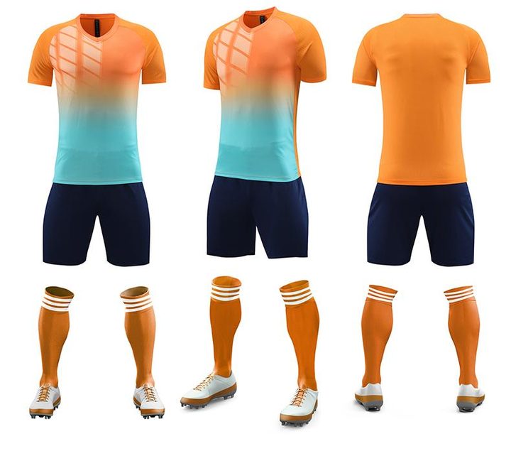 Maglia da calcio a maniche corte con scollo a V con righe – COMBO 1