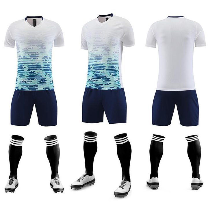 Crew-neck Short Sleeve Striped Soccer Jersey – COMBO 2