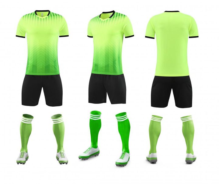Kurzarm-Fußballtrikot mit V-Ausschnitt und Streifen – COMBO 5