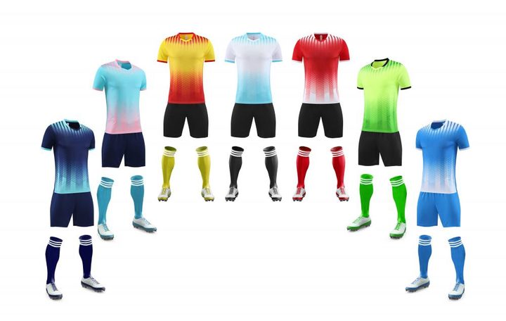 Kurzarm-Fußballtrikot mit V-Ausschnitt und Streifen – MAIN