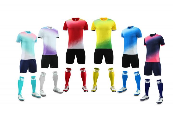 Maillot de football à manches courtes avec col rond à dégradé – MAIN