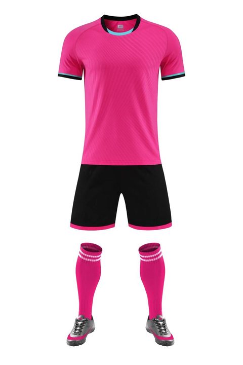 Crew-neck Short Sleeve Geometric Soccer Jersey – FRONT 8