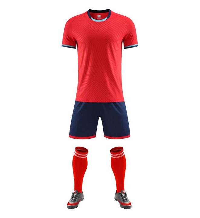 Crew-neck Short Sleeve Geometric Soccer Jersey – FRONT 1