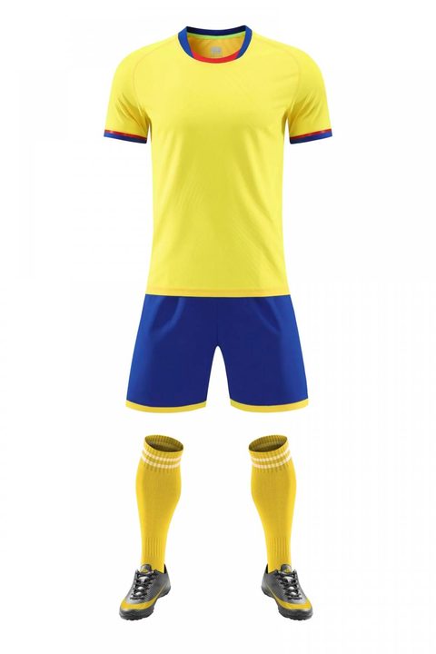 Crew-neck Short Sleeve Geometric Soccer Jersey – FRONT 2