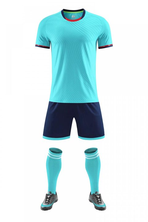 Crew-neck Short Sleeve Geometric Soccer Jersey – FRONT 3