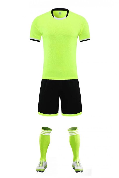 Crew-neck Short Sleeve Geometric Soccer Jersey – FRONT 4