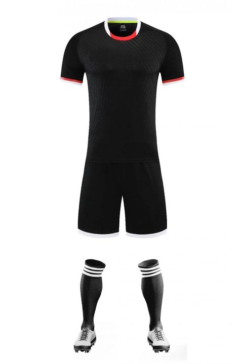 Crew-neck Short Sleeve Geometric Soccer Jersey – FRONT 5