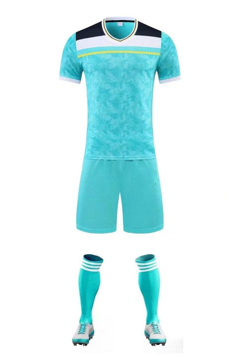 Maglia da calcio a maniche corte con scollo a V con righe – FRONT 3
