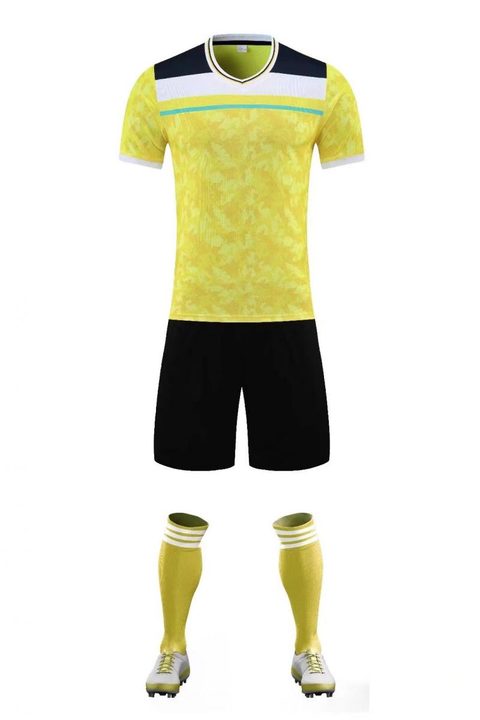 Maglia da calcio a maniche corte con scollo a V con righe – FRONT 1