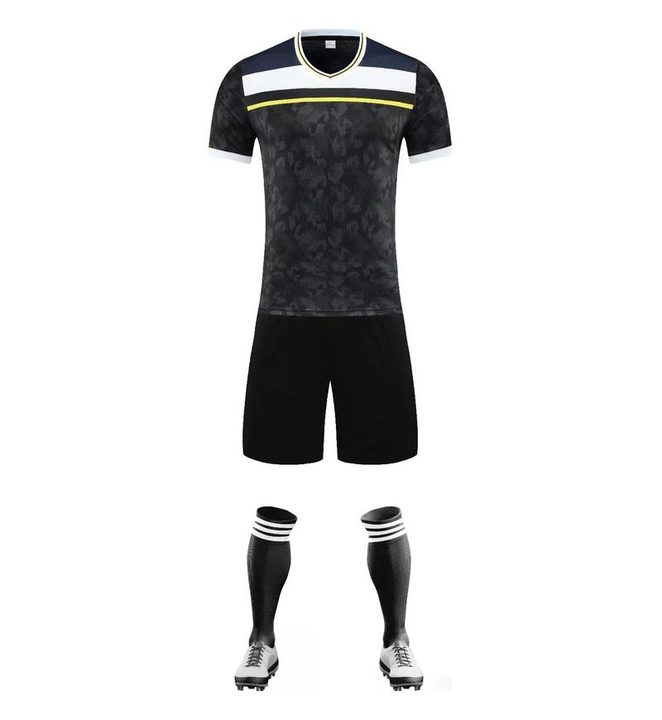 Maglia da calcio a maniche corte con scollo a V con righe – FRONT 4
