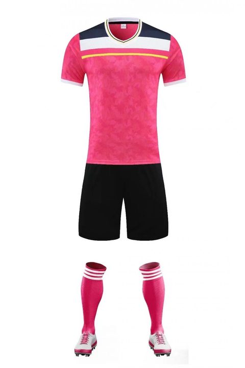 Maglia da calcio a maniche corte con scollo a V con righe – FRONT 2