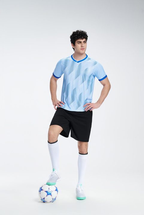 V-neck Short Sleeve Striped Soccer Jersey – MODEL 6