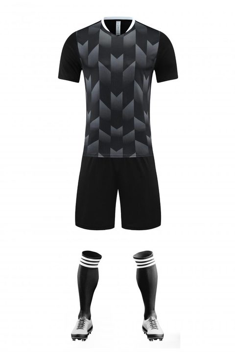 Maglia da calcio a maniche corte con stile classico con motivo geometrico – FRONT 4