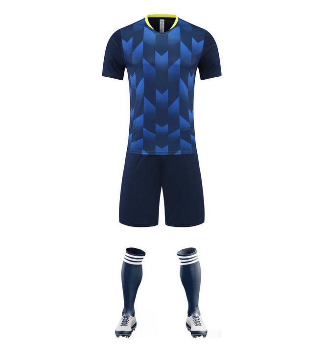 Maglia da calcio a maniche corte con stile classico con motivo geometrico – FRONT 5