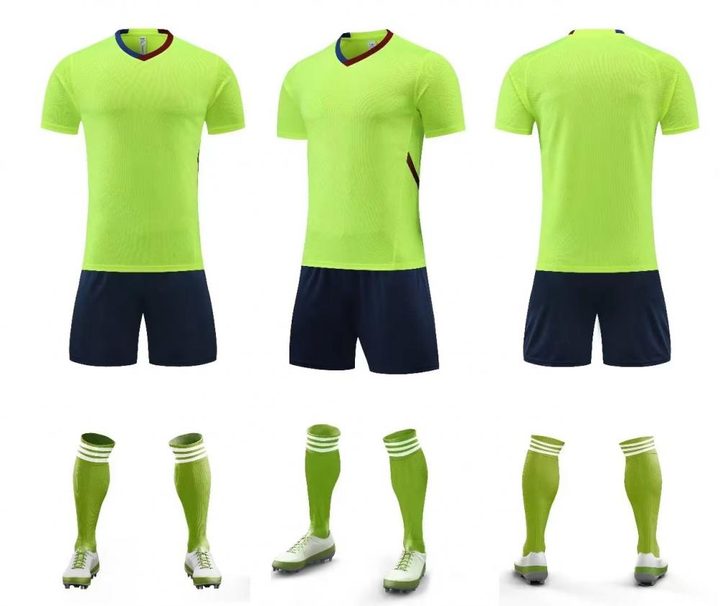 Camiseta de fútbol de manga corta con cuello en V con rayas – COMBO 3