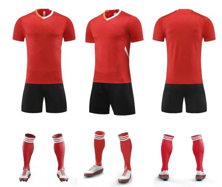 Camiseta de fútbol de manga corta con cuello en V con rayas – COMBO 1
